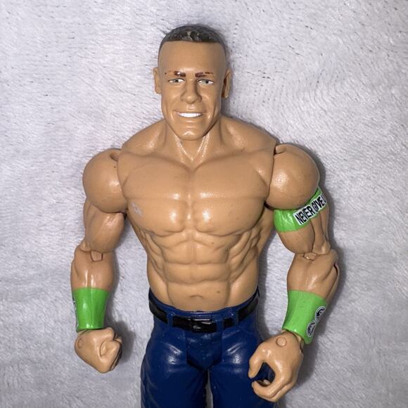 WWE John Cena 7 Inch Action Figures 2013 NEVER GIVE UP Green Bands Mattel Inc. - Picture 3 of 9